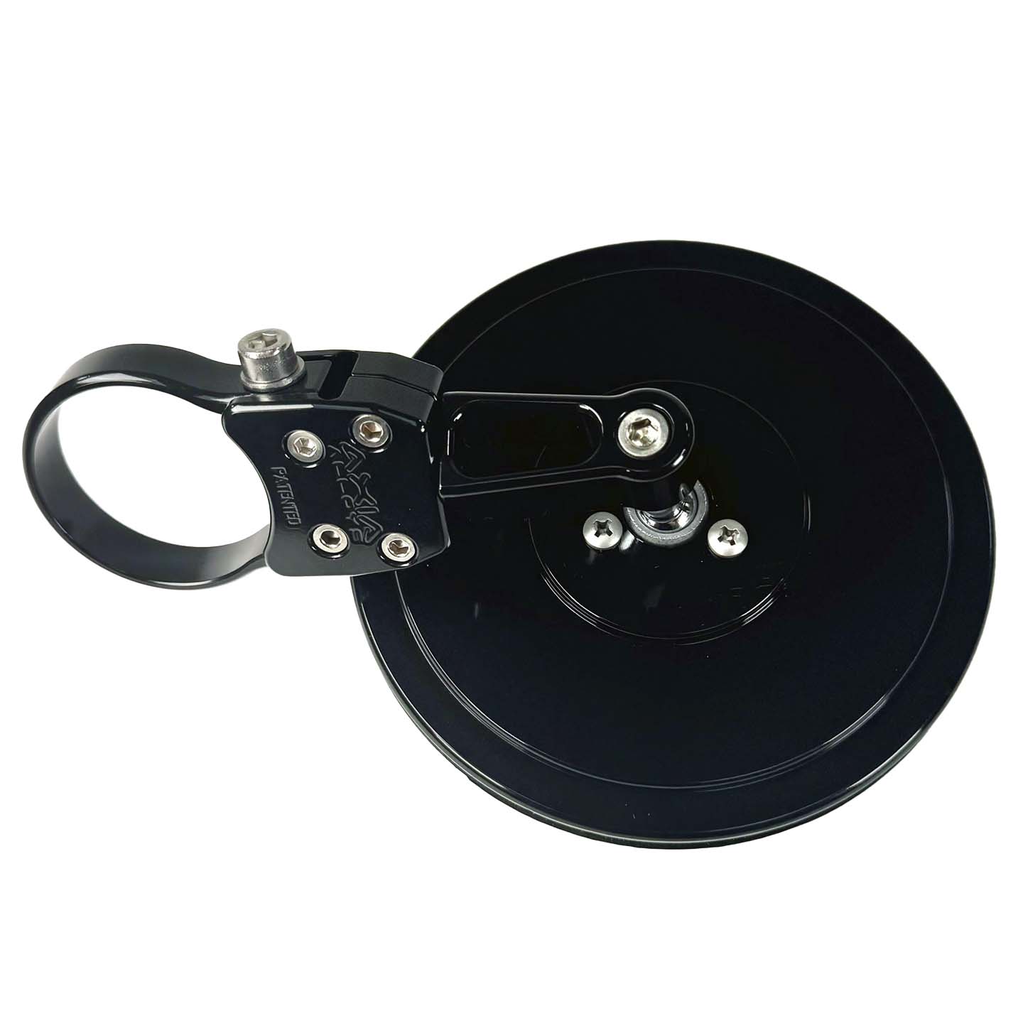 5-inch Round Convex Side Mirror - Black, Roll Bar Mount